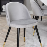 Polar Elips Matbord - Svart / Vit - 240*100*H75 +Sametová jídelní židle Mosaz - světle šedá / černá _6