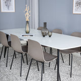 Polar Elips Matbord - Svart / Vit - 240*100*H75 + Jídelní židle Arctic - Černé nohy - Khaki Plast _6