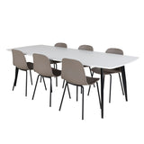 Polar Elips Matbord - Svart / Vit - 240*100*H75 + Jídelní židle Arctic - Černé nohy - Khaki Plast _6