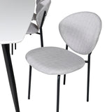 Polar Elips Matbord - Svart / Vit - 240*100*H75 + Jídelní židle Vault - Černé nohy - Šedá látka _6