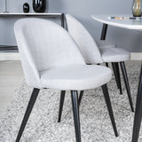 Polar Elips Matbord - Svart / Vit - 240*100*H75 +Velvetová jídelní židle - Černé nohy - Světle šedáTkanina _6