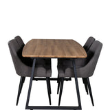 Jídelní stůl Inca - 160/200*85*H75 - Dub / Černá +Plaza - Jídelní židle - Černá/Tmavě šedá _4