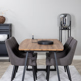 Jídelní stůl Inca - 160/200*85*H75 - Dub / Černá +Plaza - Jídelní židle - Černá/Tmavě šedá _4