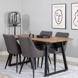Jídelní stůl Inca - 160/200*85*H75 - Dub / Černá +Plaza - Jídelní židle - Černá/Tmavě šedá _4