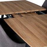 Jídelní stůl Inca - 160/200*85*H75 - Dub / Černá +Plaza - Jídelní židle - Černá/Tmavě šedá _4