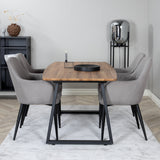 Jídelní stůl Inca - 160/200*85*H75 - Dub / Černá +Komfortní židle Polar šedá - Černé nohy _4