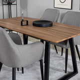 Jídelní stůl Inca - 160/200*85*H75 - Dub / Černá +Komfortní židle Polar šedá - Černé nohy _4