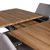 Jídelní stůl Inca - 160/200*85*H75 - Dub / Černá +Leone 2.0 Polar Grey - ČERNÉ nohy _4