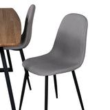 Jídelní stůl Inca - 160/200*85*H75 - Dub / Černá + Židle Polar - Šedá látka Černé nohy _4