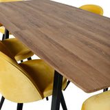 Inca Matbord - Svart / Oljad Ek - 160/200*85*H75+Velvet Matstol - Svart / Gul Sa