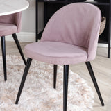 Estelle runt Matbord - Svart / Vit marmor - ø106*H75+Velvet matstol - Manchester