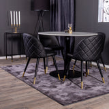 Razzia Jídelní stůl 106cm - Šedá Terazzo / Černá+Velvet jídelní židle mosaz š.