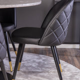 Razzia Jídelní stůl 106cm - Šedá Terazzo / Černá+Velvet jídelní židle mosaz š.