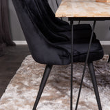 Stůl Bali - 200*90cm - Teak /Černá - Velvet Deluxe Jídelní židle - Černé nohy / Black Velvet 6