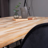 Stůl Bali - 200*90cm - Teak /Černá - Velvet Deluxe Jídelní židle - Černé nohy / Black Velvet 6