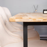 Cirebon Matbord - Svart / Naturträ - 200*90*H75+Velvet Deluxe Jídelní židle - Bru