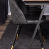 Jakarta Matbord - Svart / mörk Teak - 200*90*H75+Jídelní židle Velvet mosaz š. ulice