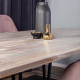 Jepara Matbord - Grå - 250*100*H76 +Komfortní jídelní židle - Černé nohy / Dusty Pink Manšestr _6