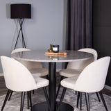 Jídelní stůl Razzia 106 cm - Šedá Terazzo / BlackVelvet Jídelní židle - Černá L