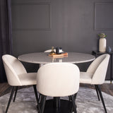 Jídelní stůl Razzia 106 cm - Šedá Terazzo / BlackVelvet Jídelní židle - Černá L