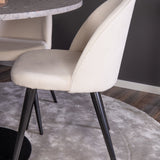 Jídelní stůl Razzia 106 cm - Šedá Terazzo / BlackVelvet Jídelní židle - Černá L