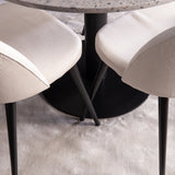 Jídelní stůl Razzia 106 cm - Šedá Terazzo / BlackVelvet Jídelní židle - Černá L