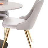 Jídelní stůl Razzia 106cm - Šedá Terazzo / BlackVelvet Deluxe jídelní židle - Br