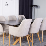 Piazza Matbord - Ek-look / svart - 180*90*75 +Comfort - Jídelní židle - Dub/Světle šedá _6