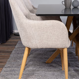 Piazza Matbord - Ek-look / svart - 180*90*75 +Comfort - Jídelní židle - Dub/Světle šedá _6