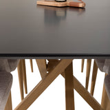 Piazza Matbord - Ek-look / svart - 180*90*75 +Comfort - Jídelní židle - Dub/Světle šedá _6