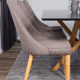 Piazza Matbord - Ek-look / svart - 180*90*75 +Leone - Jídelní židle - Dub/tmavě šedá _6