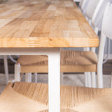 Cirebon Jídelní stůl 200*90cm - Teak / Bílá +Jídelní židle Polly - Bílá / Přírodní _6