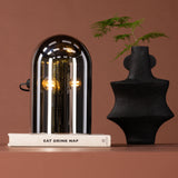 Stolní lampa Quentin, kouřové sklo