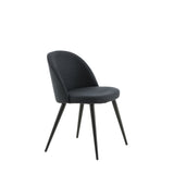 Jídelní židle Velvet, 2ks, černá, S50xD57xV76,5