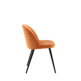 Jídelní židle Velvet, 2ks, oranžová, S50xD57xV76,5