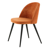Jídelní židle Velvet, 2ks, oranžová, S50xD57xV76,5