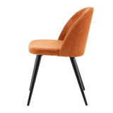 Jídelní židle Velvet, 2ks, oranžová, S50xD57xV76,5