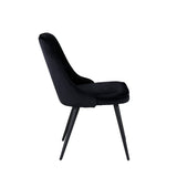 Jídelní židle Velvet, 2ks, černá, S50xD66xV88,5